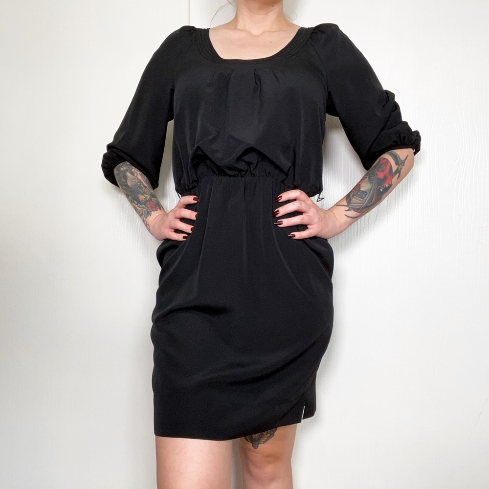 White House Black Market Black 3/4 Sleeve Dress